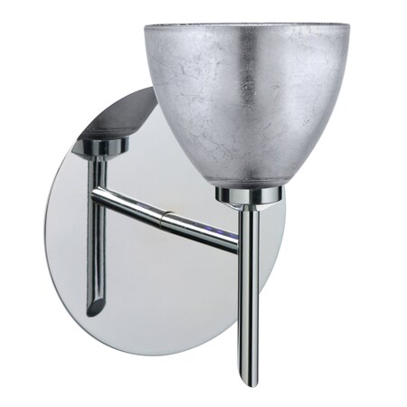 Besa Lighting Divi Mini Sconce, Silver Foil, Chrome Finish, 1x5W LED 1SW-1758SF-LED-CR